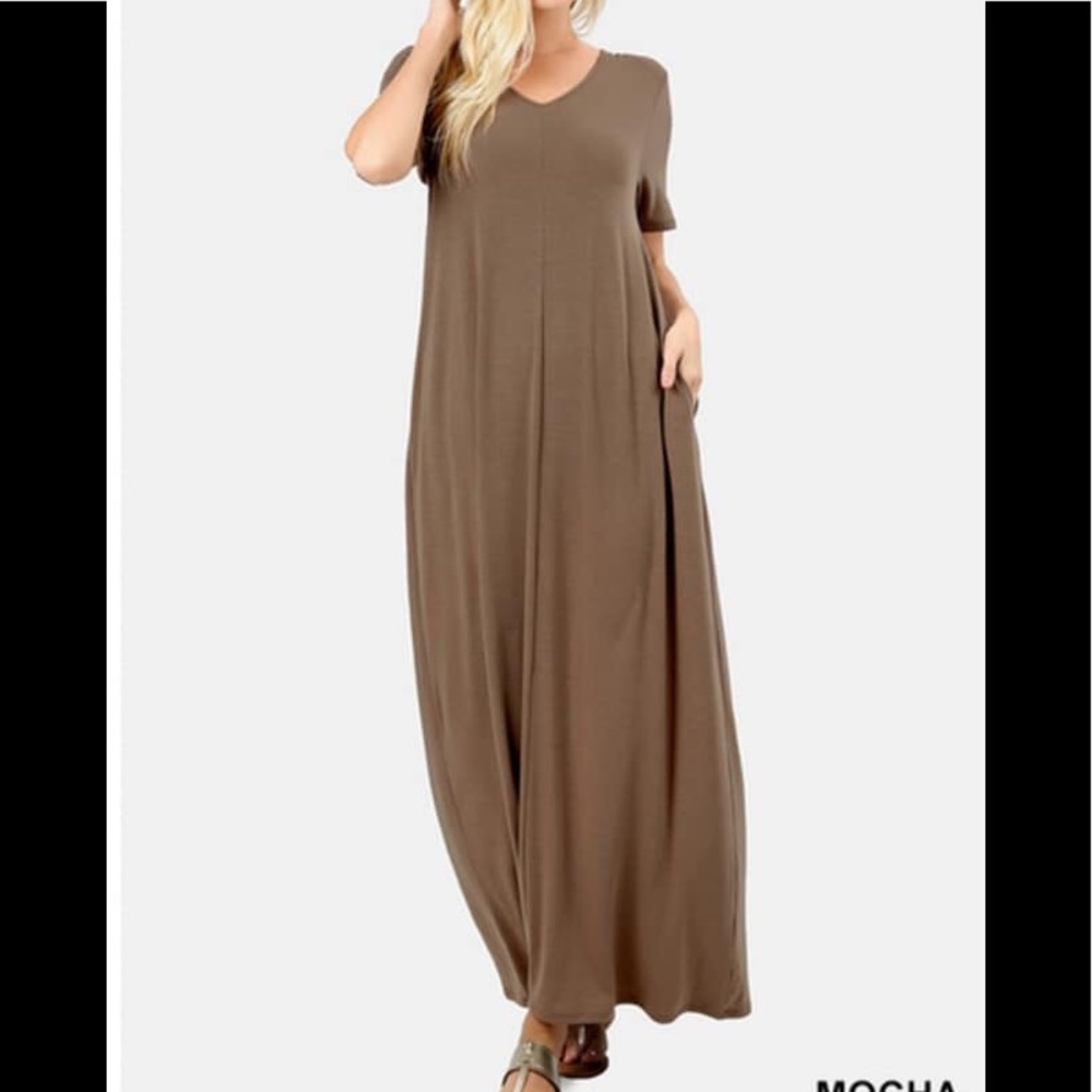 V neck maxi dress